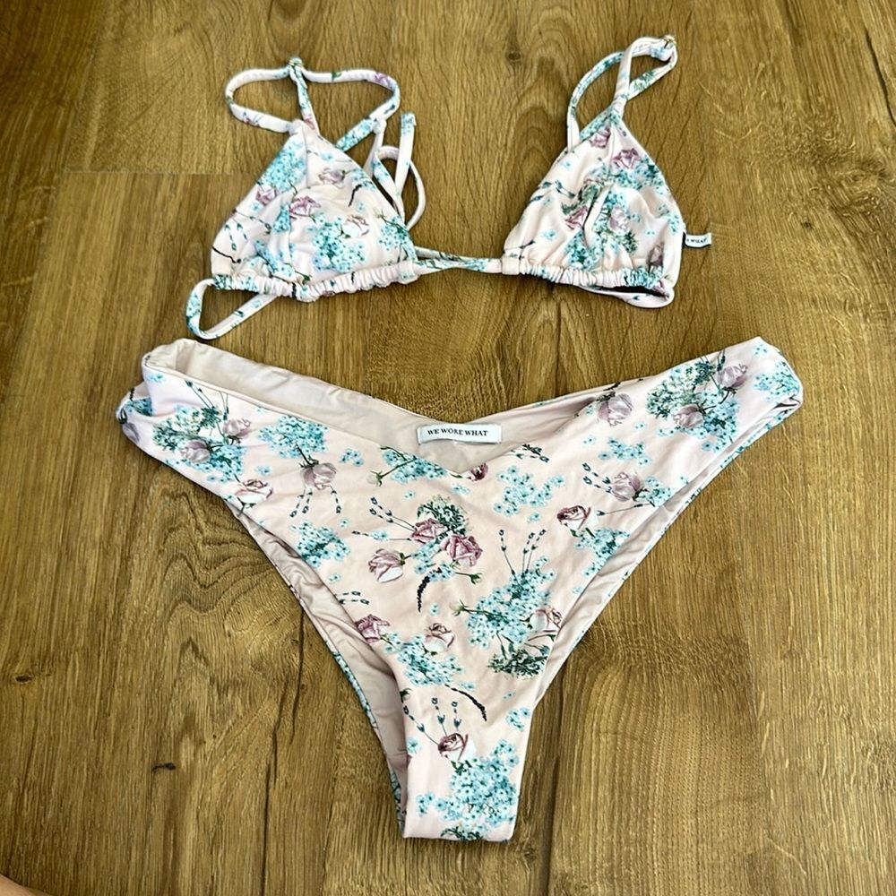 WeWoreWhat Pink Floral String Bikini